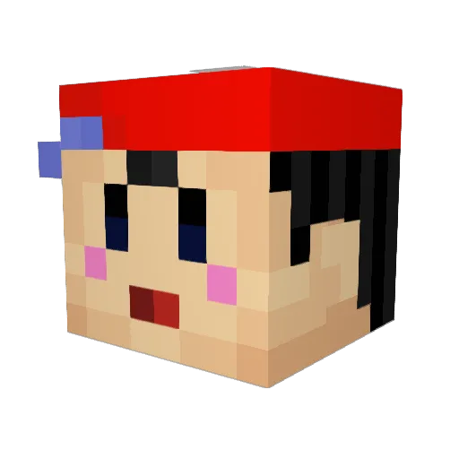 Just_J Minecraft avatar head, 3D render