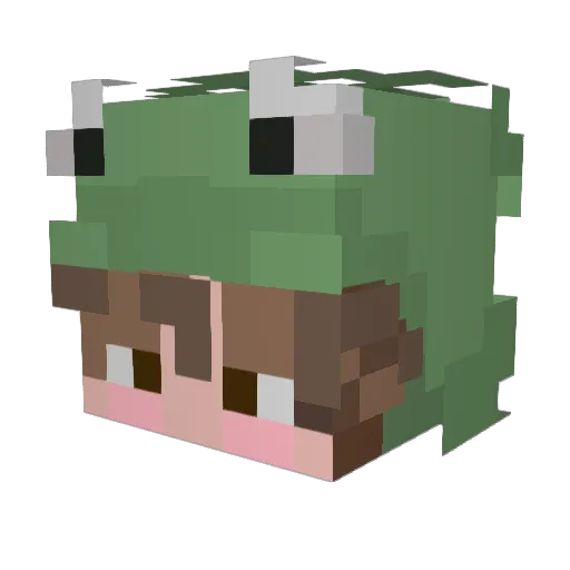 Just_Muk Minecraft avatar head, 3D render