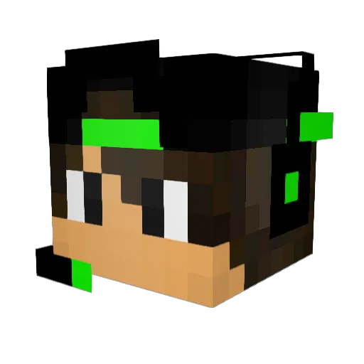 Just_Mystic Minecraft avatar head, 3D render