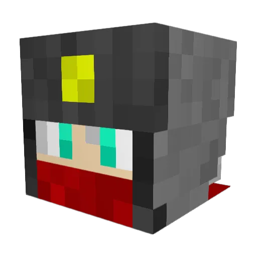 Just_White_ Minecraft avatar head, 3D render