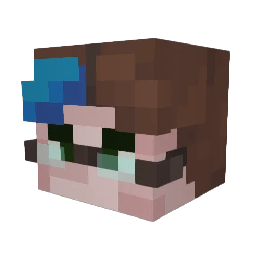 Just_Wolfor Minecraft avatar head, 3D render