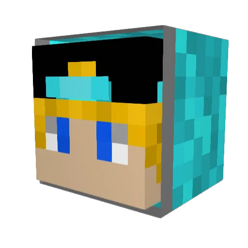 Just_Zico Minecraft avatar head, 3D render