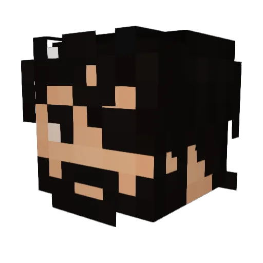 Just_Zym Minecraft avatar head, 3D render