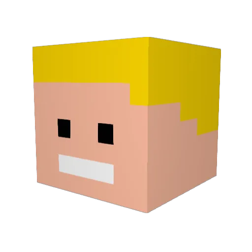 JustaBuilder Minecraft avatar head, 3D render