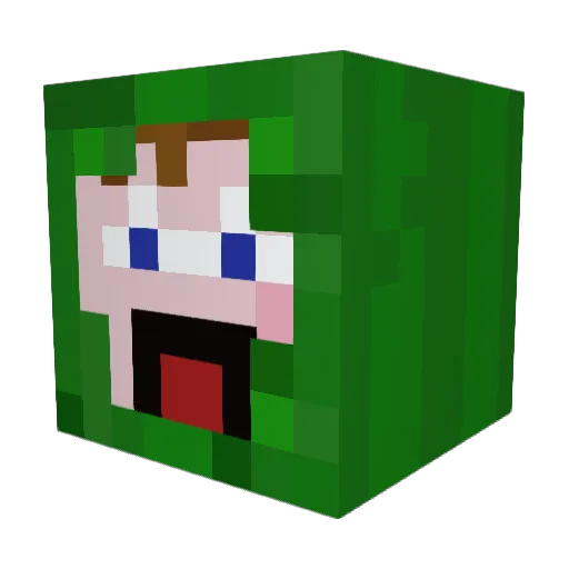 JustaCucumber Minecraft avatar head, 3D render