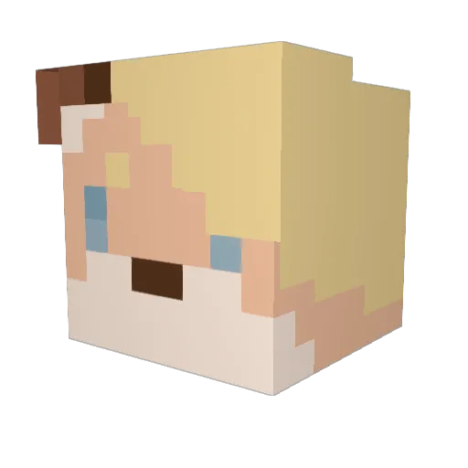 JustaFatty Minecraft avatar head, 3D render