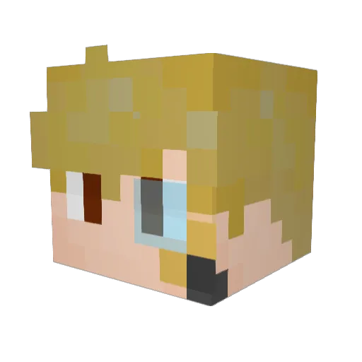 JustaLog Minecraft avatar head, 3D render