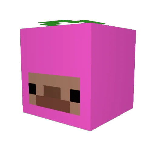 Justacers Minecraft avatar head, 3D render