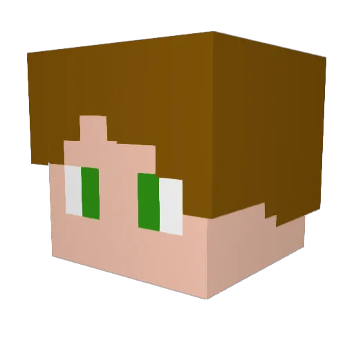Justachicken12_ Minecraft avatar head, 3D render