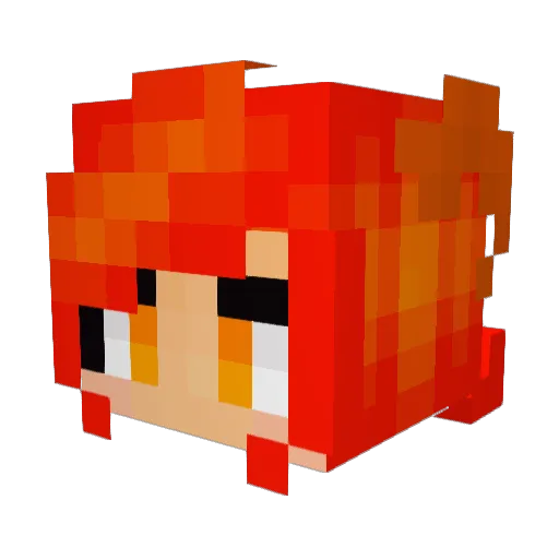 Justamushroomkat Minecraft avatar head, 3D render