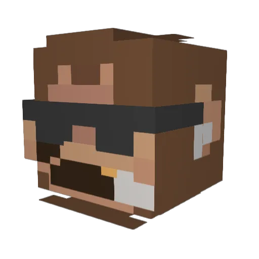 Justanoob2023 Minecraft avatar head, 3D render