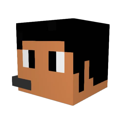 Justcari Minecraft avatar head, 3D render