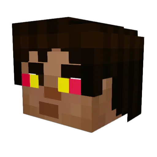 JustcoolJ Minecraft avatar head, 3D render