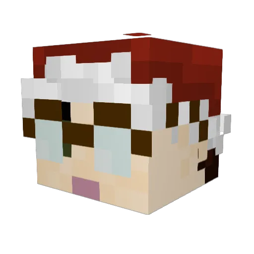 Justderbia Minecraft avatar head, 3D render