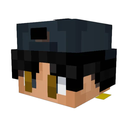 Justdub Minecraft avatar head, 3D render