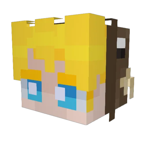 JusteMoi_ Minecraft avatar head, 3D render