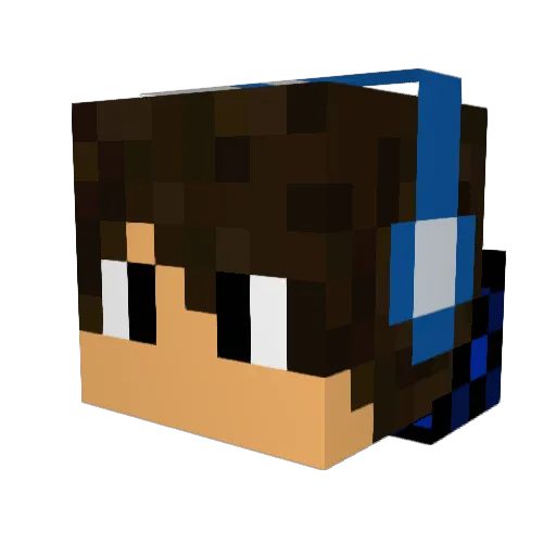 Justfinny Minecraft avatar head, 3D render