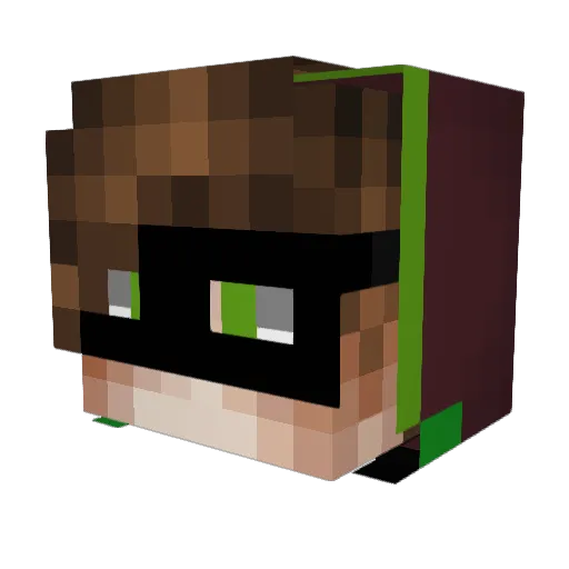 Justgrassh Minecraft avatar head, 3D render