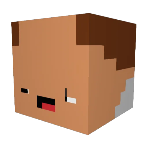 Justih Minecraft avatar head, 3D render