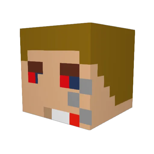 Justiin1911 Minecraft avatar head, 3D render