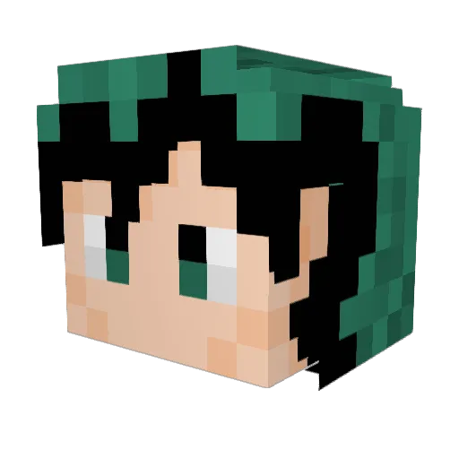 Justiinmania Minecraft avatar head, 3D render