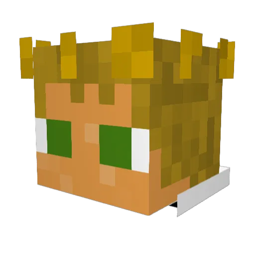 Justin6969_08 Minecraft avatar head, 3D render
