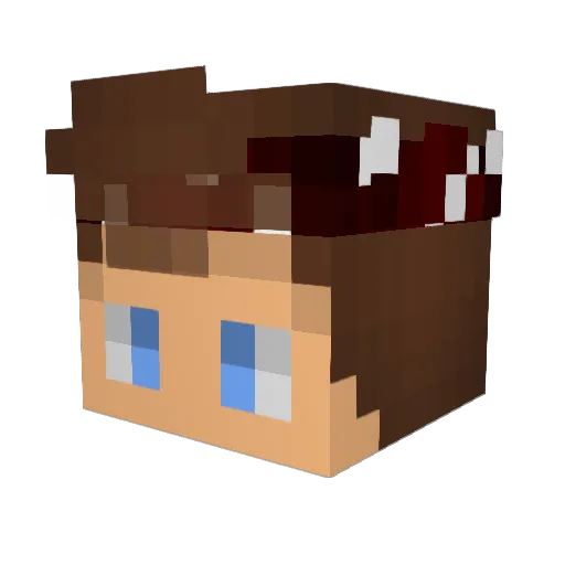 JustinAK7 Minecraft avatar head, 3D render