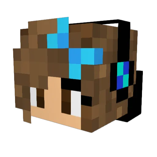JustinBeach Minecraft avatar head, 3D render