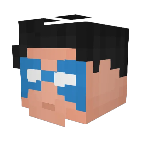 JustinGGTV Minecraft avatar head, 3D render