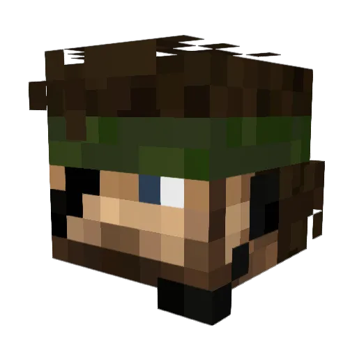 JustinIGuess Minecraft avatar head, 3D render