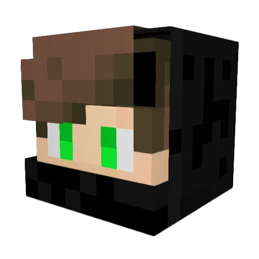 JustinMaster Minecraft avatar head, 3D render