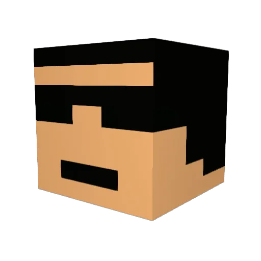 JustinWalsh Minecraft avatar head, 3D render