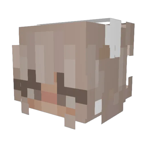 Justineuuh Minecraft avatar head, 3D render