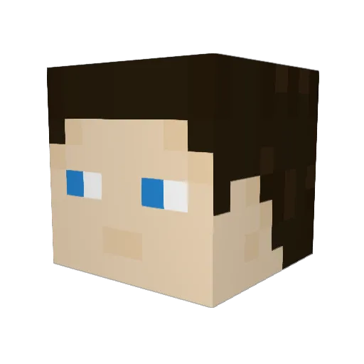 Justinion Minecraft avatar head, 3D render