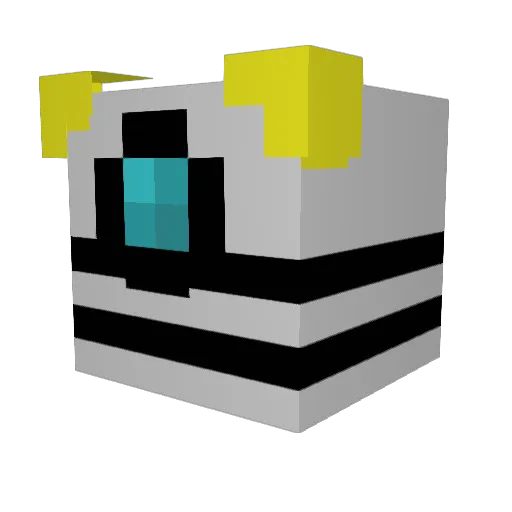 Justinvers Minecraft avatar head, 3D render