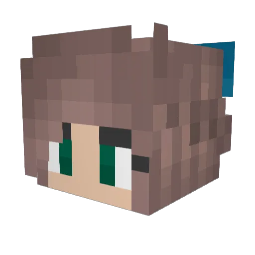 Justkaren Minecraft avatar head, 3D render