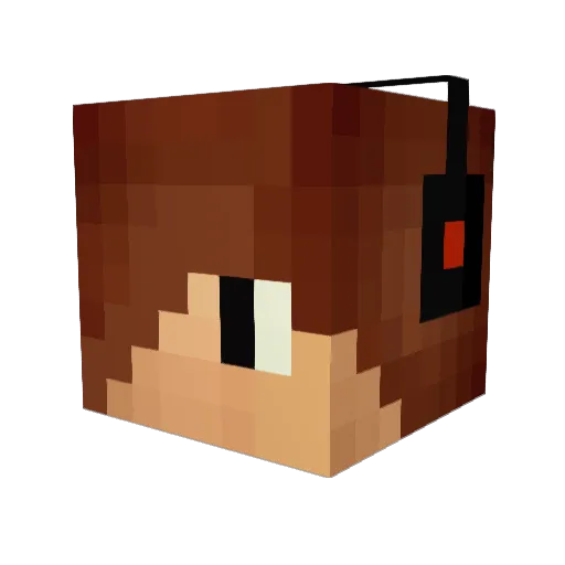 Justmao Minecraft avatar head, 3D render