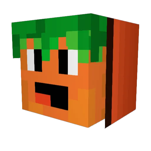 JustmeOJ Minecraft avatar head, 3D render