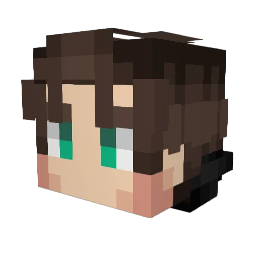 Justolack Minecraft avatar head, 3D render