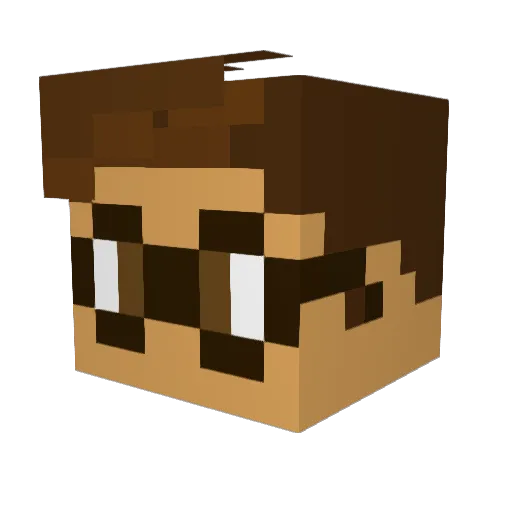 Juston21 Minecraft avatar head, 3D render