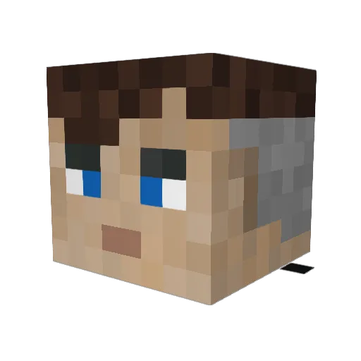 JustoneSurvivor Minecraft avatar head, 3D render