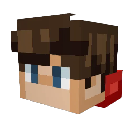 Justprogamer Minecraft avatar head, 3D render