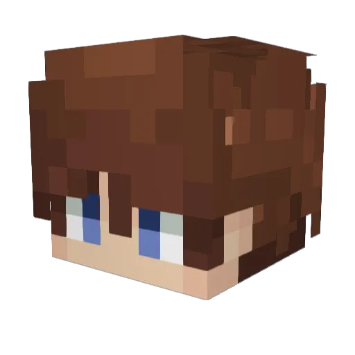 JustzMoizes Minecraft avatar head, 3D render