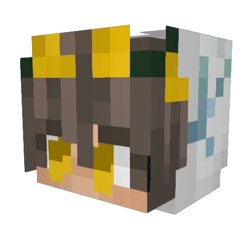 Juswuan Minecraft avatar head, 3D render