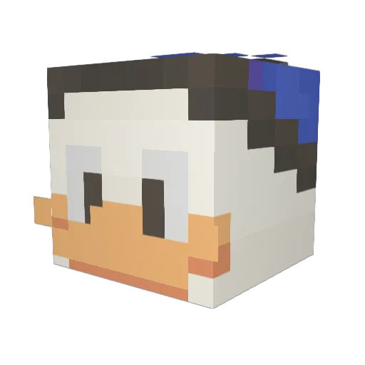 Jutale Minecraft avatar head, 3D render