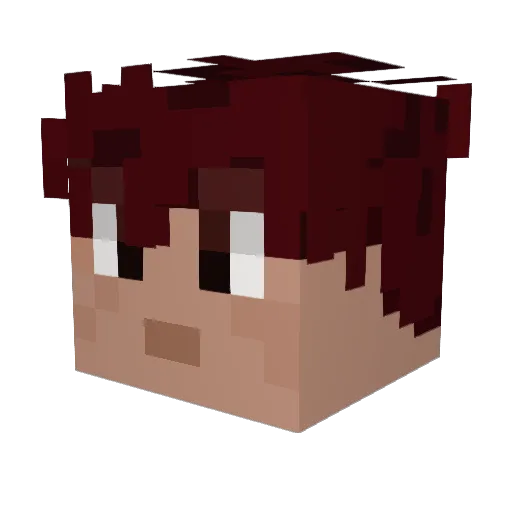 Jutodut Minecraft avatar head, 3D render