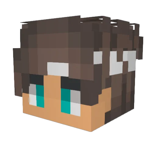 Juuaann Minecraft avatar head, 3D render