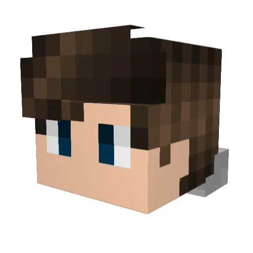 Juunix_ Minecraft avatar head, 3D render