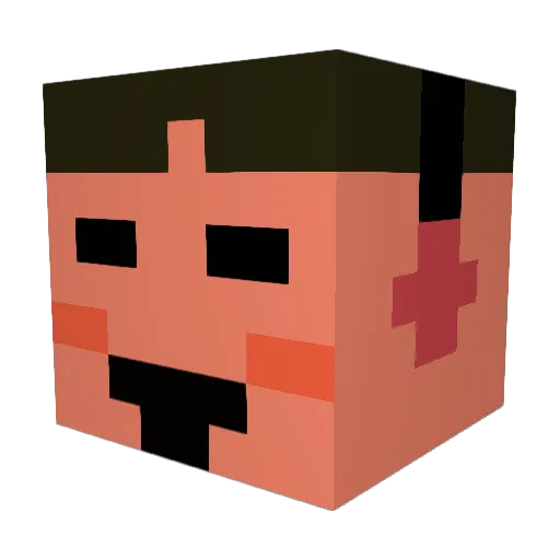 Juuun_01 Minecraft avatar head, 3D render