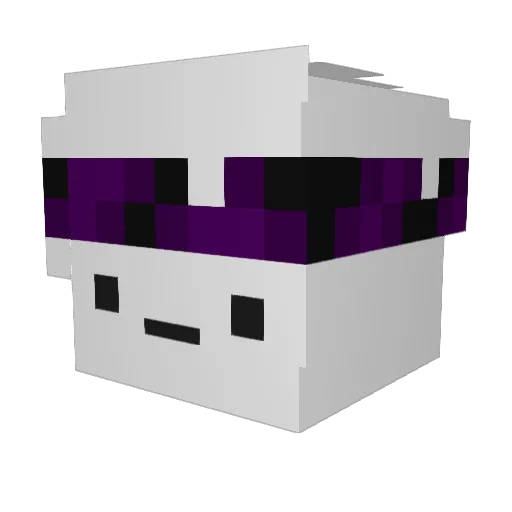 Juuzie Minecraft avatar head, 3D render